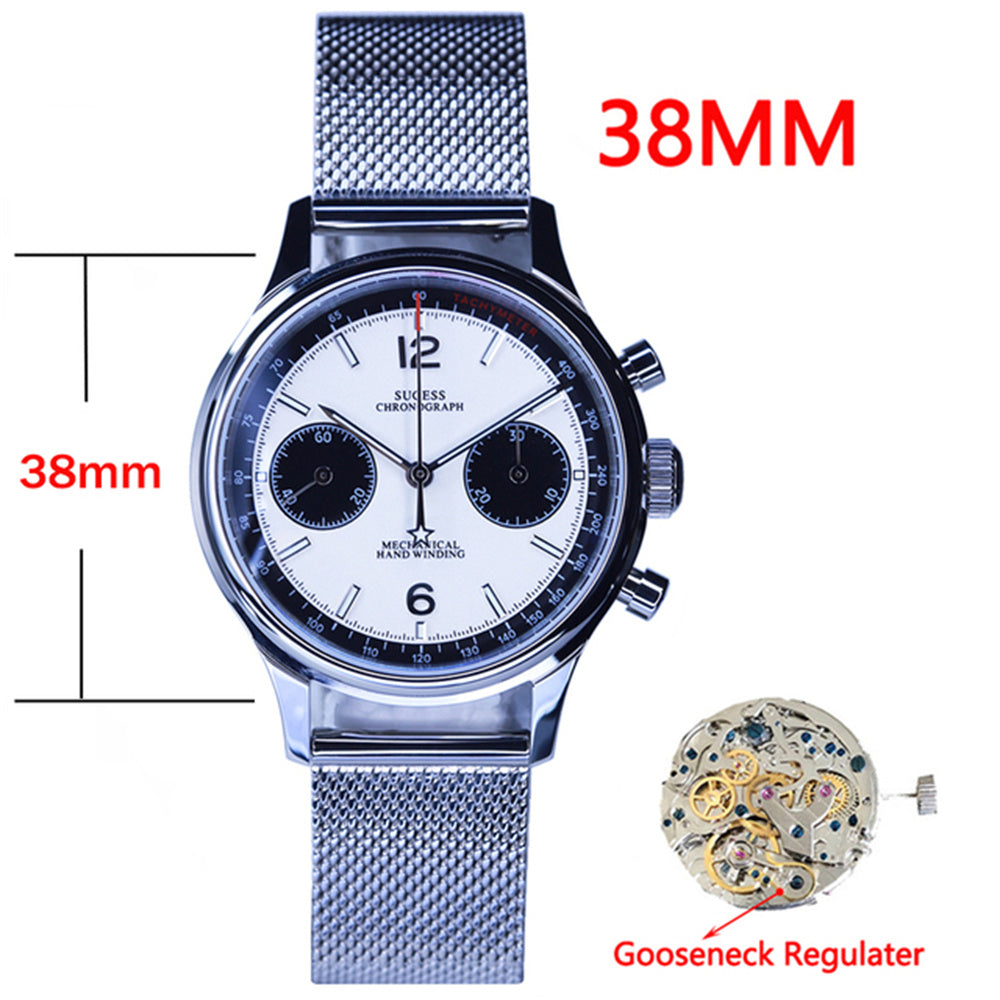 Sugess Panda Mechanical Watch Gooseneck 38mm And 40mm Seagull